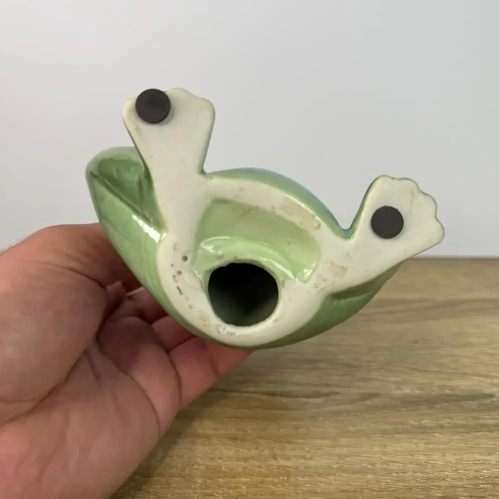 Vintage Frog Figurine See No Evil